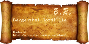 Bergenthal Rozália névjegykártya